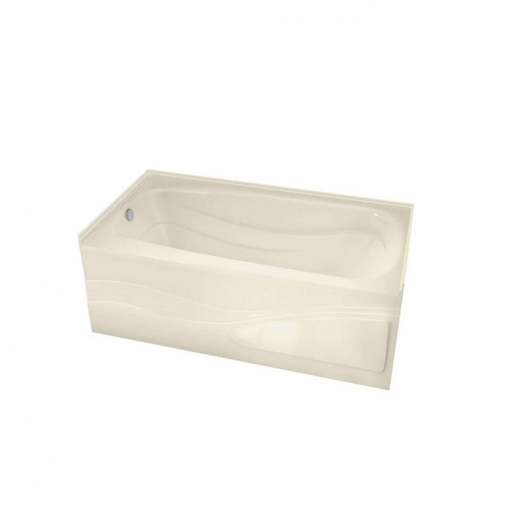 Tenderness 6636 Acrylic Alcove Right-Hand Drain Bathtub in Bone