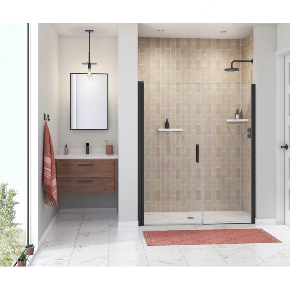 Manhattan 55-57 x 68 in. 6 mm Pivot Shower Door for Alcove Installation with Clear glass &amp; Rou