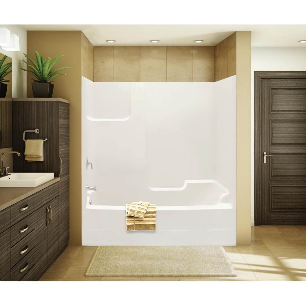 TSEA72 72 x 36 AcrylX Alcove Right-Hand Drain One-Piece Whirlpool Tub Shower in White