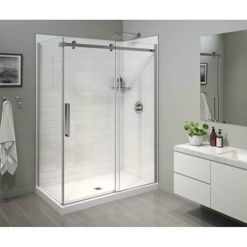 B3X 6036 Acrylic Corner Right Shower Base with Center Drain in White