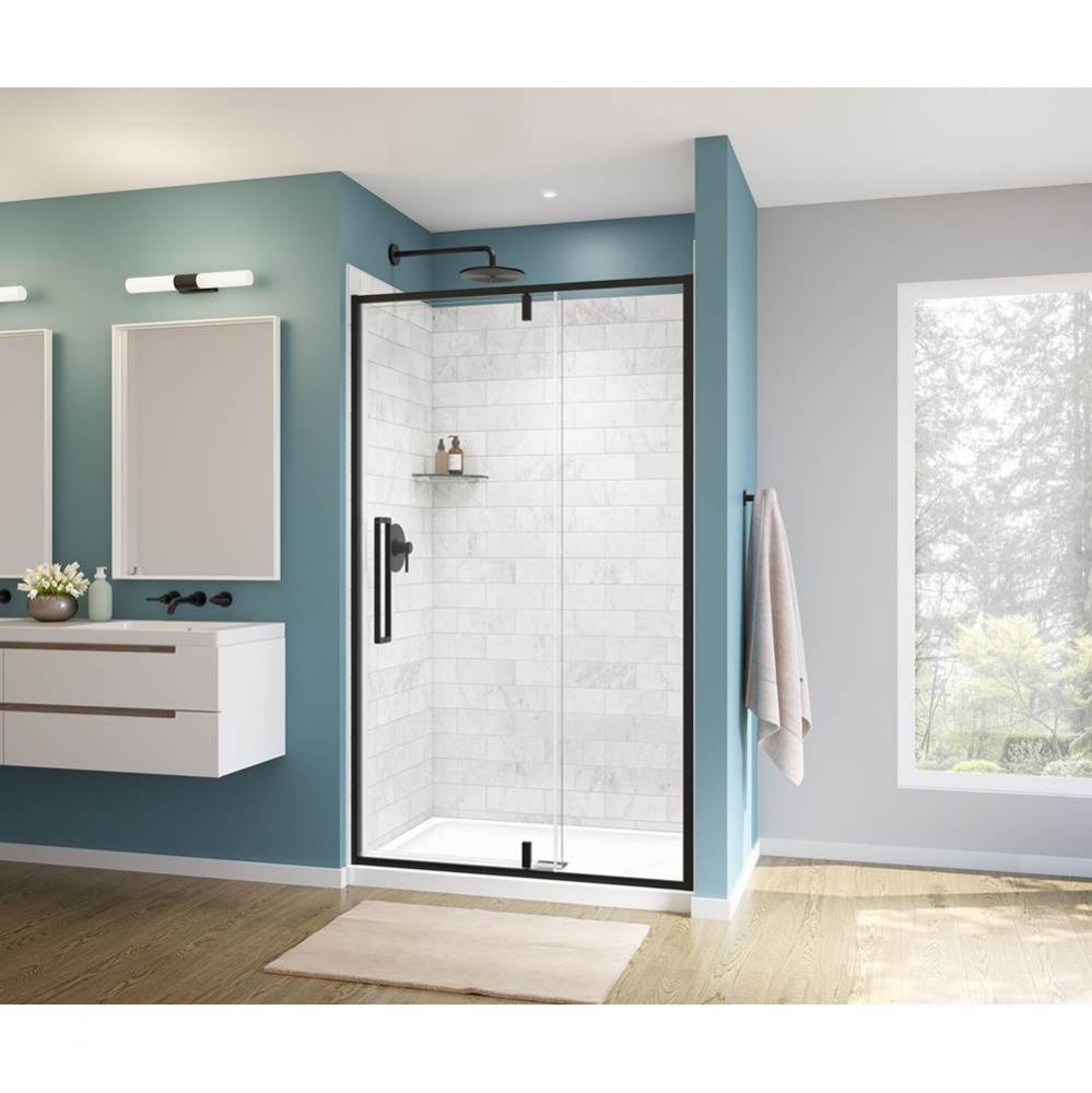 Uptown 45-47 x 76 in. 8 mm Pivot Shower Door for Alcove Installation with Clear glass in Matte Bla