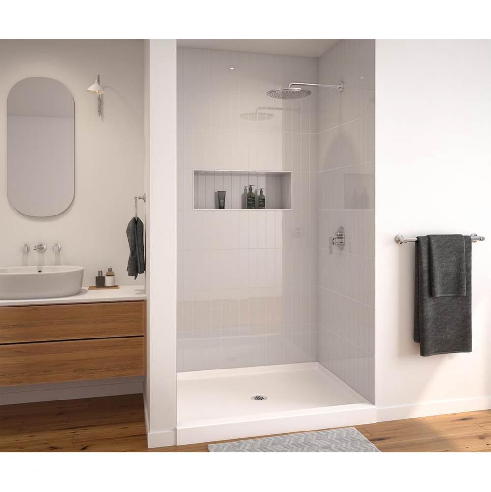 SPL 3850 AcrylX Alcove Shower Base with Center Drain in Bone