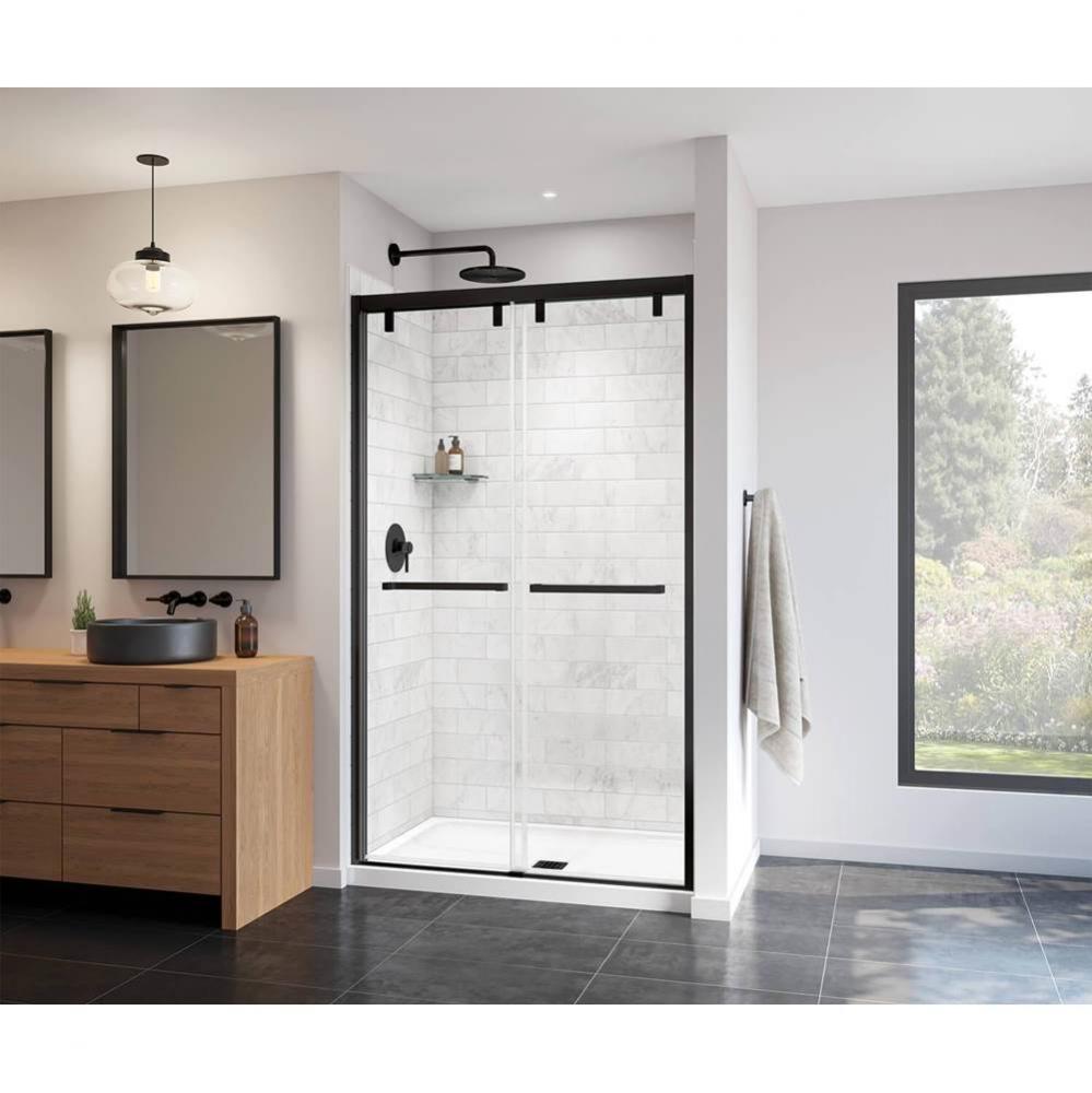 Uptown 44-47 x 76 in. 8 mm Bypass Shower Door for Alcove Installation with Clear glass in Matte Bl