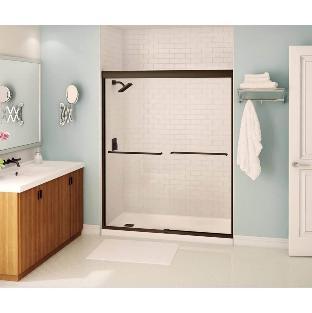 Kameleon SC 55-59 x 71 in. 6 mm Sliding Shower Door for Alcove Installation with Clear glass in Da