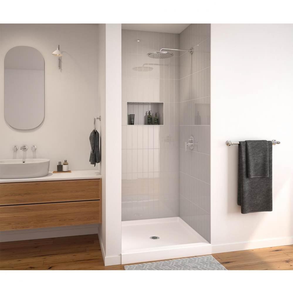 SPL 3838 AcrylX Alcove Shower Base with Center Drain in Bone