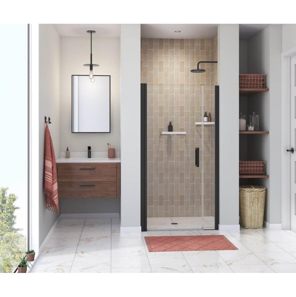 Manhattan 35-37 x 68 in. 6 mm Pivot Shower Door for Alcove Installation with Clear glass &amp; Squ