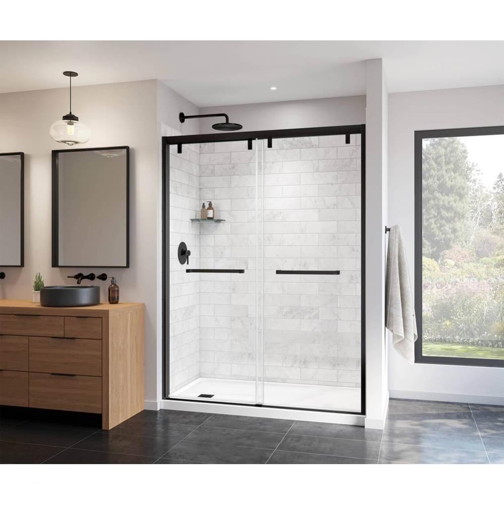 Uptown 56-59 x 76 in. 8 mm Bypass Shower Door for Alcove Installation with Clear glass in Matte Bl
