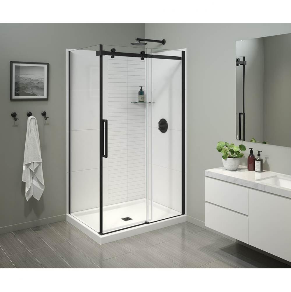 Halo Pro 48 x 32 x 78 3/4 in Sliding Shower Door for Corner Installation with Clear glass in Matte