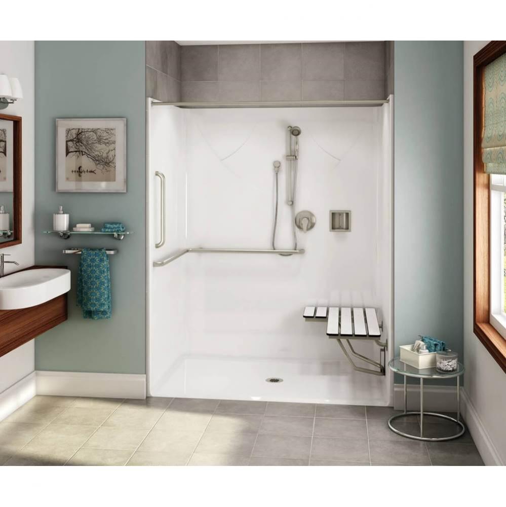 OPS-6036 - ANSI Compliant AcrylX Alcove Center Drain One-Piece Shower in White
