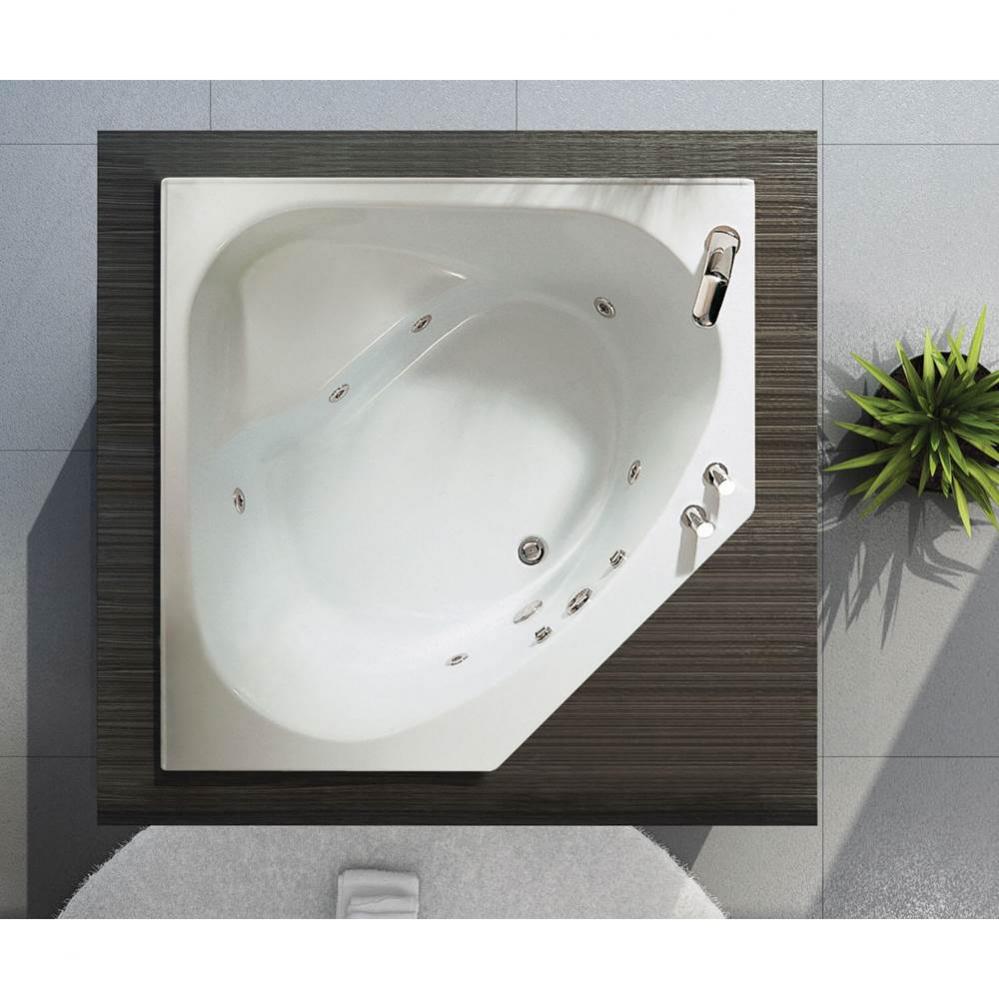 Tandem II 6060 Acrylic Corner Center Drain Combined Whirlpool &amp; Aeroeffect Bathtub in White