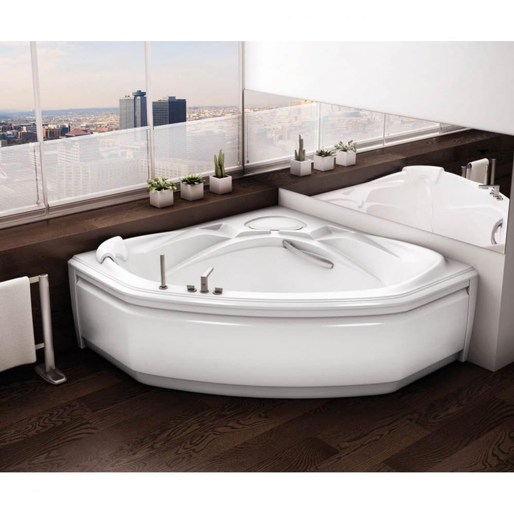 Infinity 60 in. x 60 in. Corner Bathtub with Center Drain in White