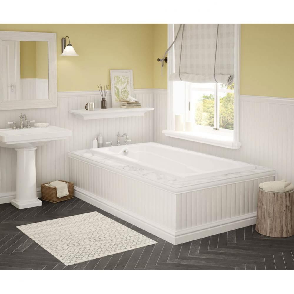 Timeless 72 x 36 Acrylic Alcove End Drain Combined Whirlpool &amp; Aeroeffect Bathtub in White