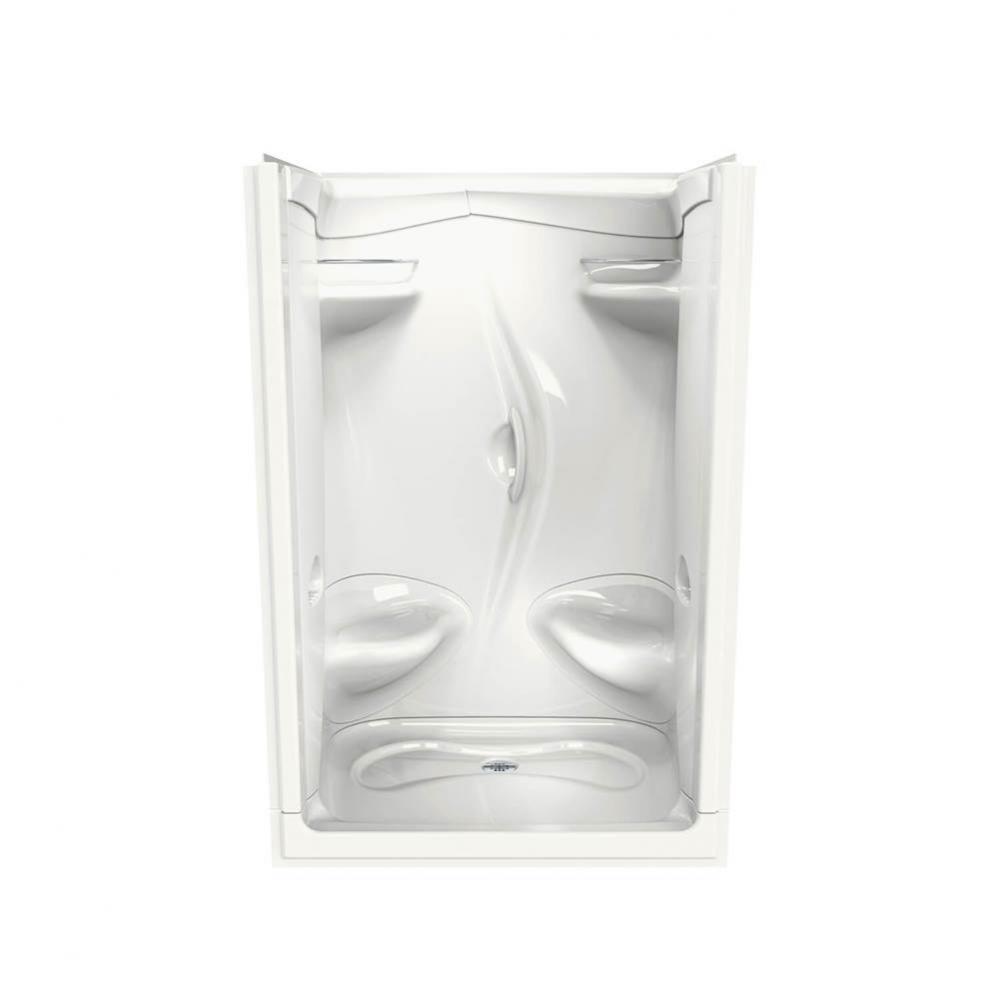 Stamina 48-II 51 in. x 35.75 in. x 76.38 in. 2-piece Shower with Right Seat, Center Drain in White