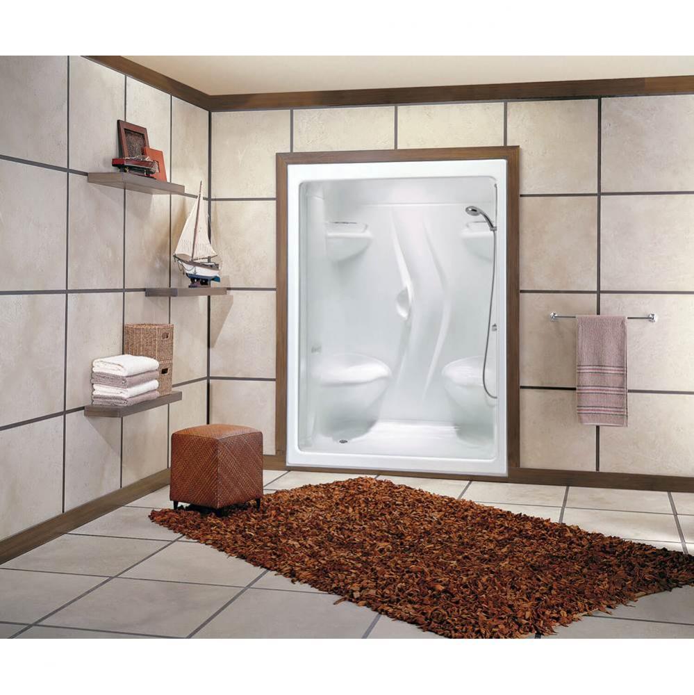 Stamina 60-I 59.5 in. x 35.75 in. x 85.25 in. 3-piece Shower with Right Seat, Right Drain in White