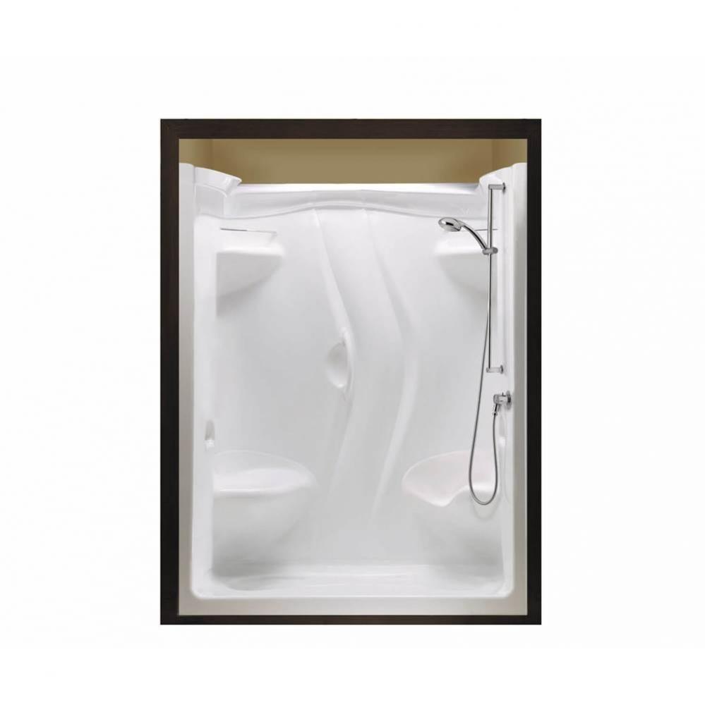 Stamina 60-II 59.5 in. x 35.75 in. x 76.38 in. 2-piece Shower with Left Seat, Left Drain in White