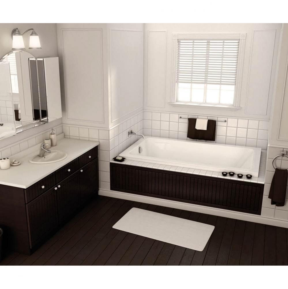 Pose 59.875 in. x 29.875 in. Drop-in Bathtub with Aeroeffect System End Drain in White