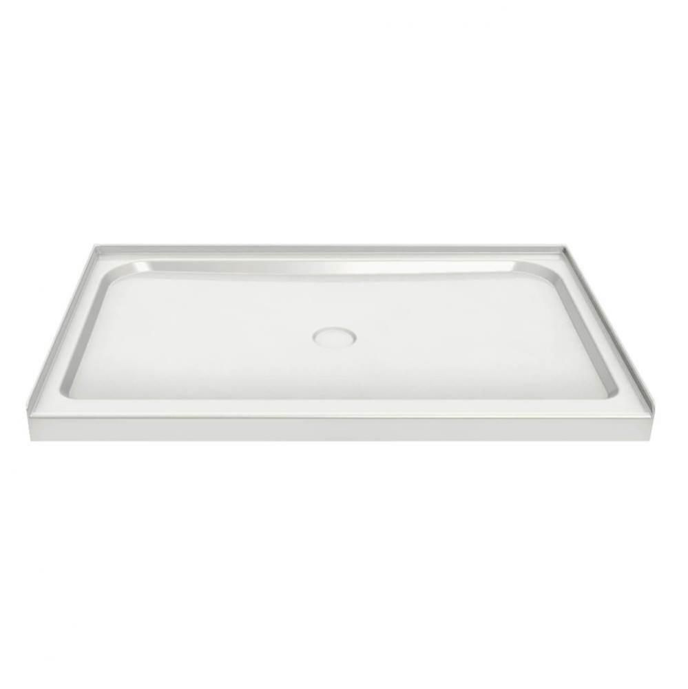 MAAX 47.75 in. x 34.125 in. x 4.125 in. Rectangular Alcove Shower Base with Center Drain in White