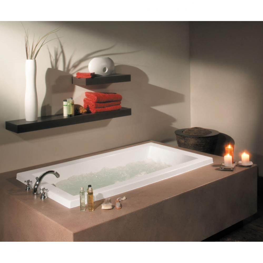 Aiiki 66 in. x 36 in. Drop-in Bathtub with Hydrofeel System End Drain in White