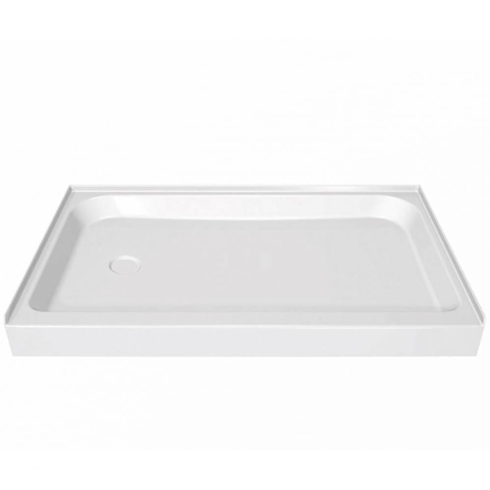 MAAX 59.75 in. x 30.125 in. x 6.125 in. Rectangular Alcove Shower Base with Left Drain in White