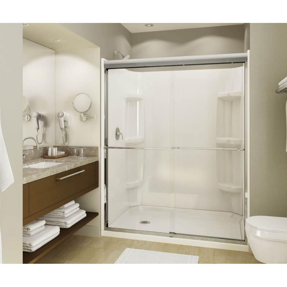 MAAX 59.75 in. x 36.25 in. x 4.125 in. Rectangular Alcove Shower Base with Right Drain in White