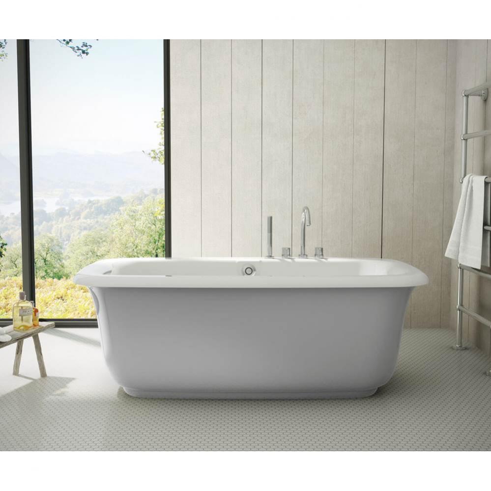 Miles 66 in. x 36 in. Freestanding Bathtub with Center Drain in Sterling Silver