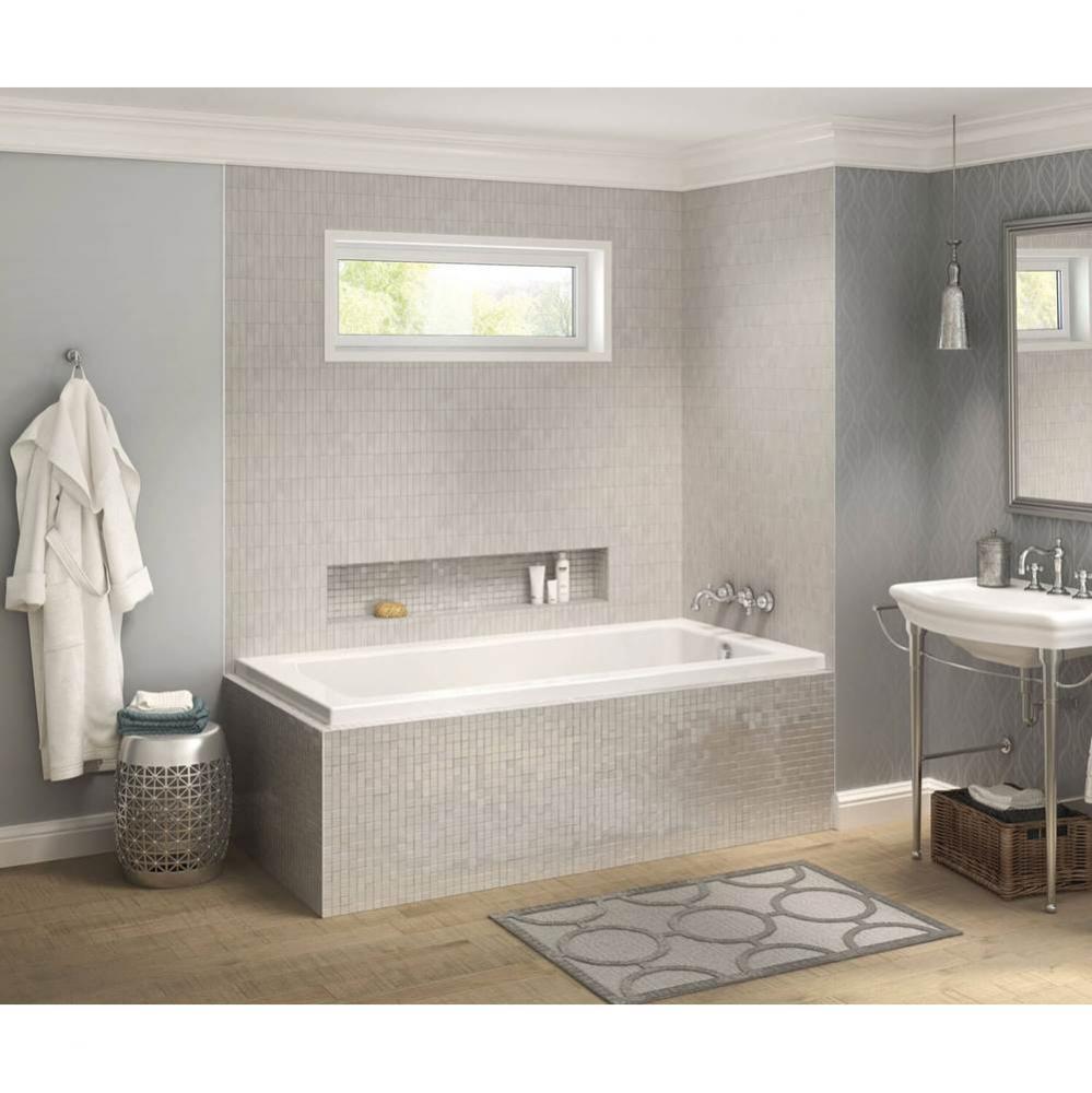 Pose 6030 IF Acrylic Corner Right Left-Hand Drain Whirlpool Bathtub in White