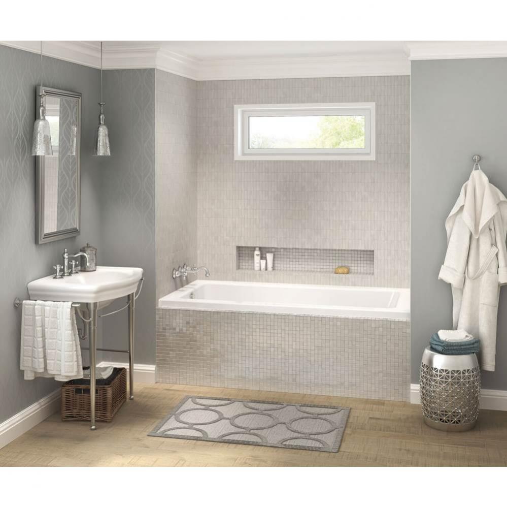 Pose 6632 IF Acrylic Alcove Left-Hand Drain Combined Whirlpool &amp; Aeroeffect Bathtub in White