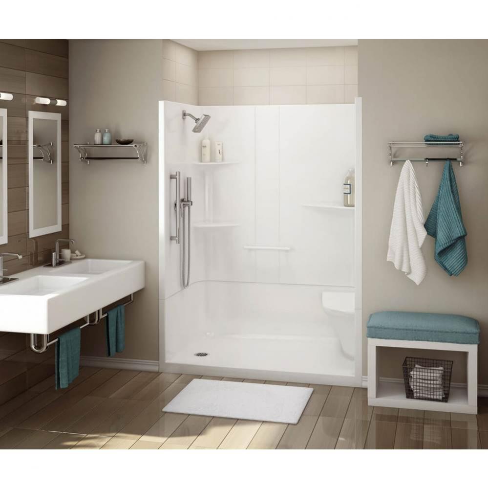 ALLIA SH-6034 Acrylic Alcove Center Drain Two-Piece Shower in White