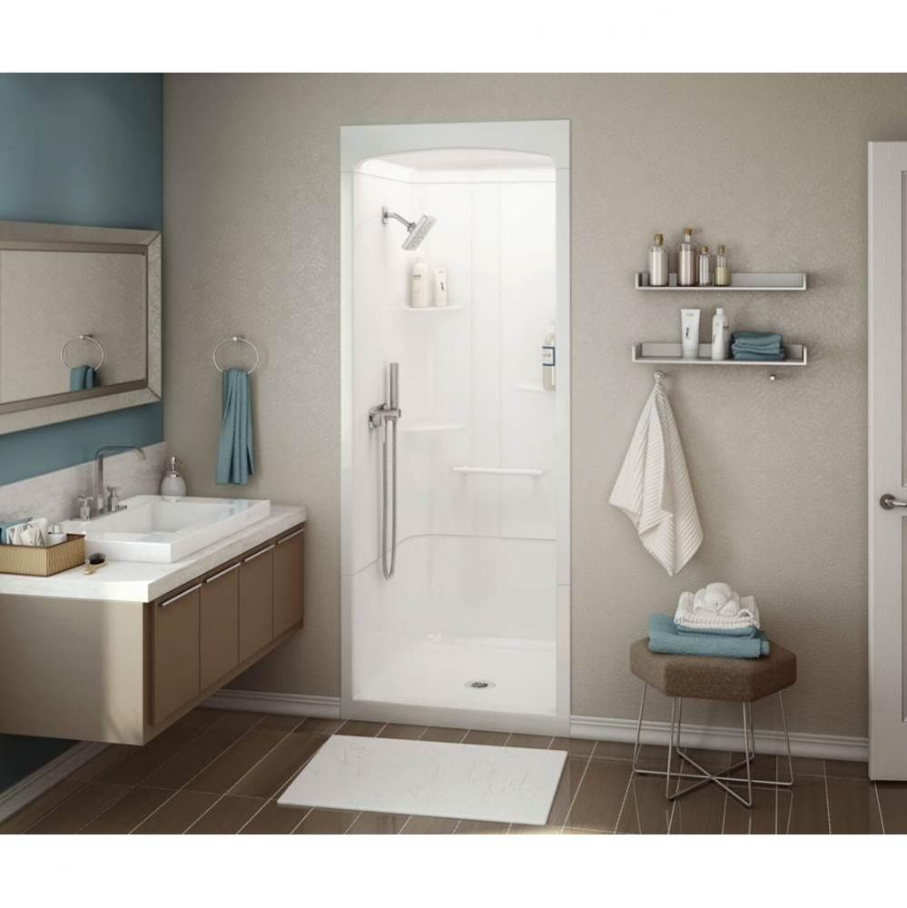 ALLIA SHR-3636 Acrylic Alcove Center Drain Three-Piece Shower in White