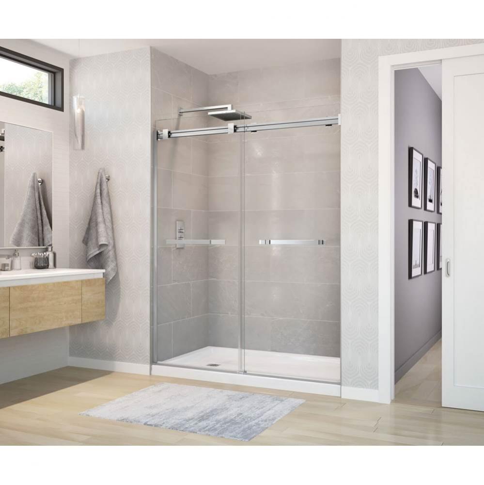 Duel 56-58 1/2 x 70 1/2-74 in. 8mm Sliding Shower Door for Alcove Installation with Clear glass in