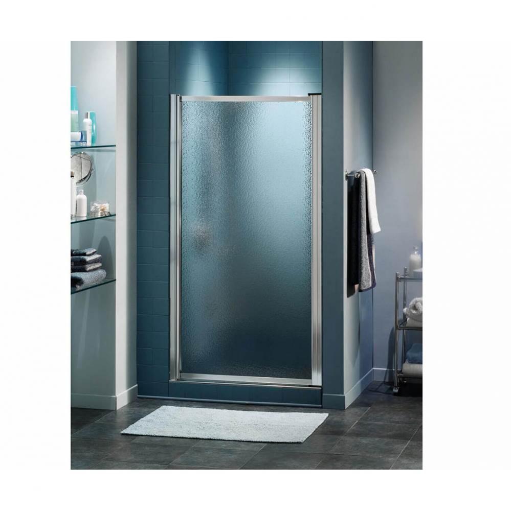 Pivolok 25-26 3/4 x 64 1/2 in. Pivot Shower Door for Alcove Installation with Raindrop glass in Ch