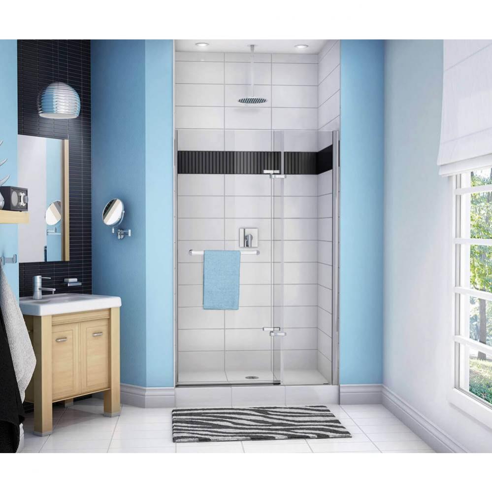 Reveal 38-41 in. x 75 in. Pivot Alcove Shower Door with Clear Glass in Chrome