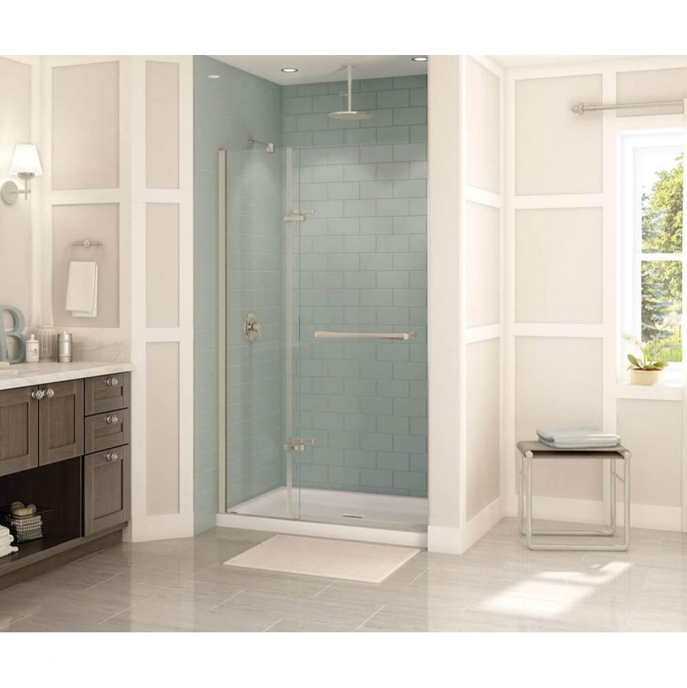 Reveal 71 51 1/2-54 1/2 x 71 1/2 in. 8mm Pivot Shower Door for Alcove Installation with Clear glas