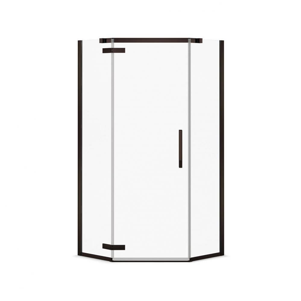 Davana Neo-angle 40 in. x 40 in. x 75 in. Pivot Corner Shower Door with Clear Glass in Dark Bronze