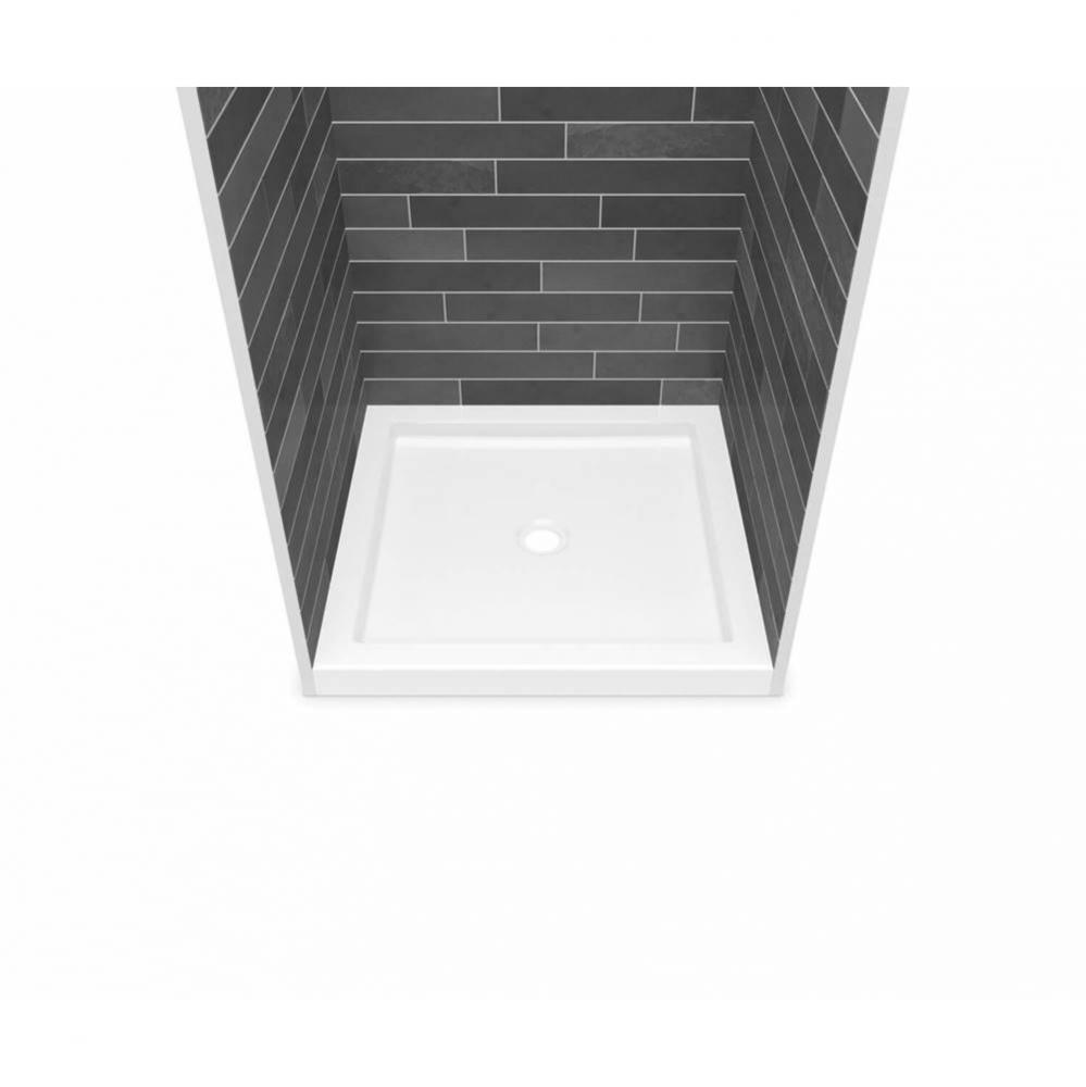 B3 Base 3636 Round Drain Alcove Installation White