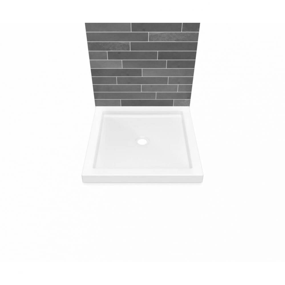 B3 Base 3636 Round Drain Wall-Mount Installation White