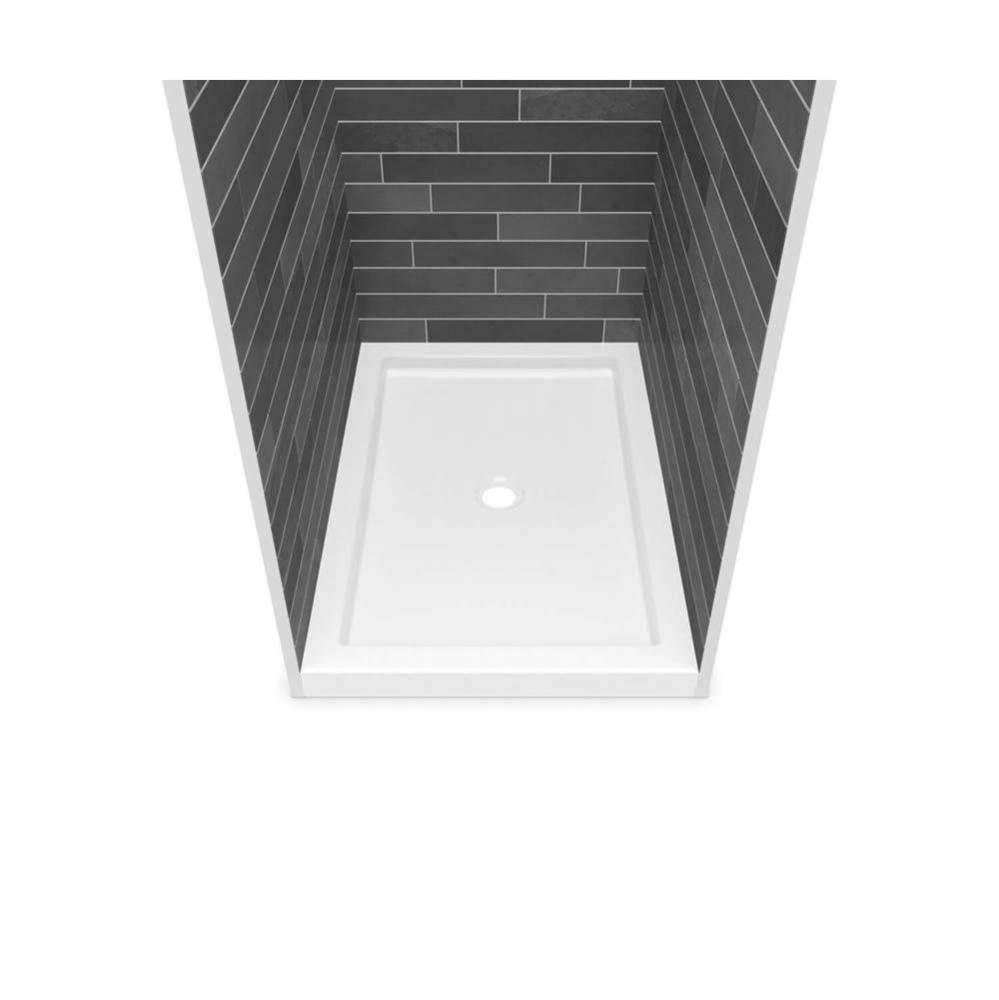 B3 Base 4836 Round Drain Alcove-Deep Installation White