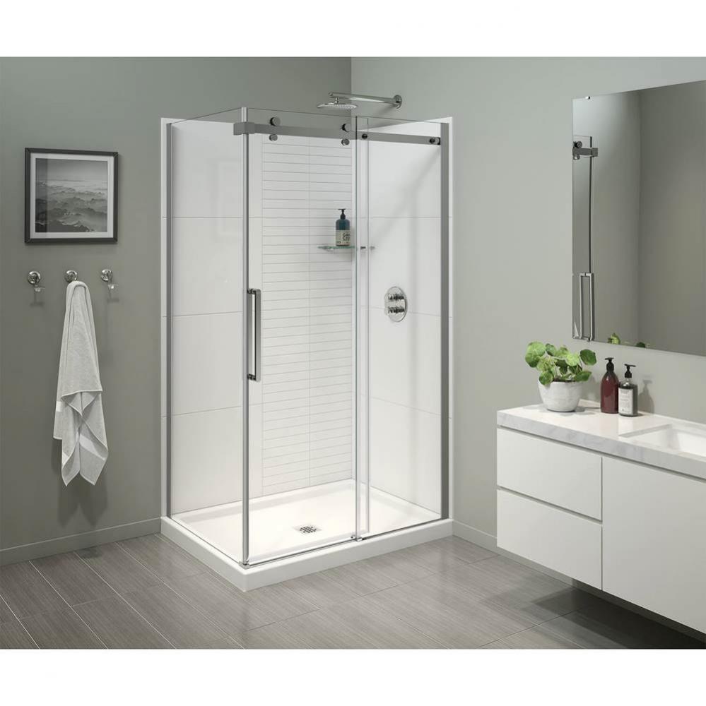Halo Pro 48 x 36 x 78 3/4 in Sliding Shower Door for Corner Installation with Clear glass in Chrom