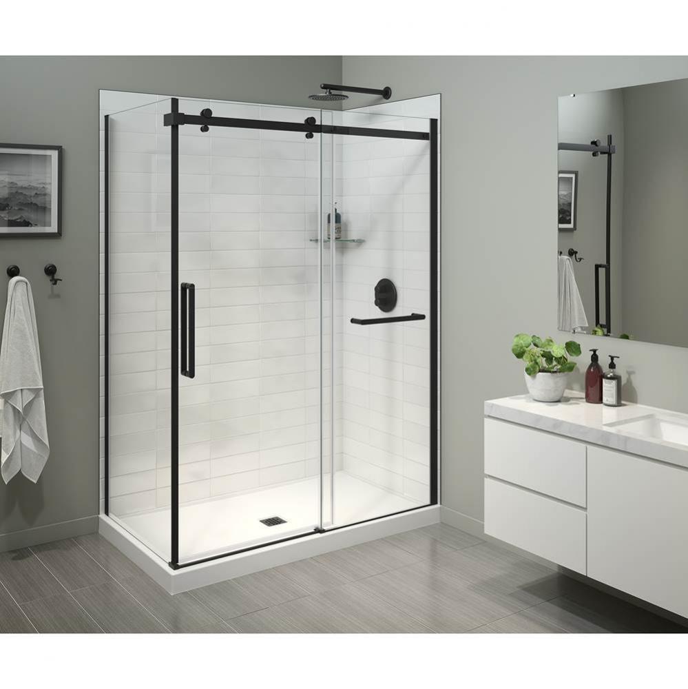 Halo Pro 60 x 32 x 78 3/4 in. 8mm Sliding Shower Door with Towel Bar for Corner Installation with