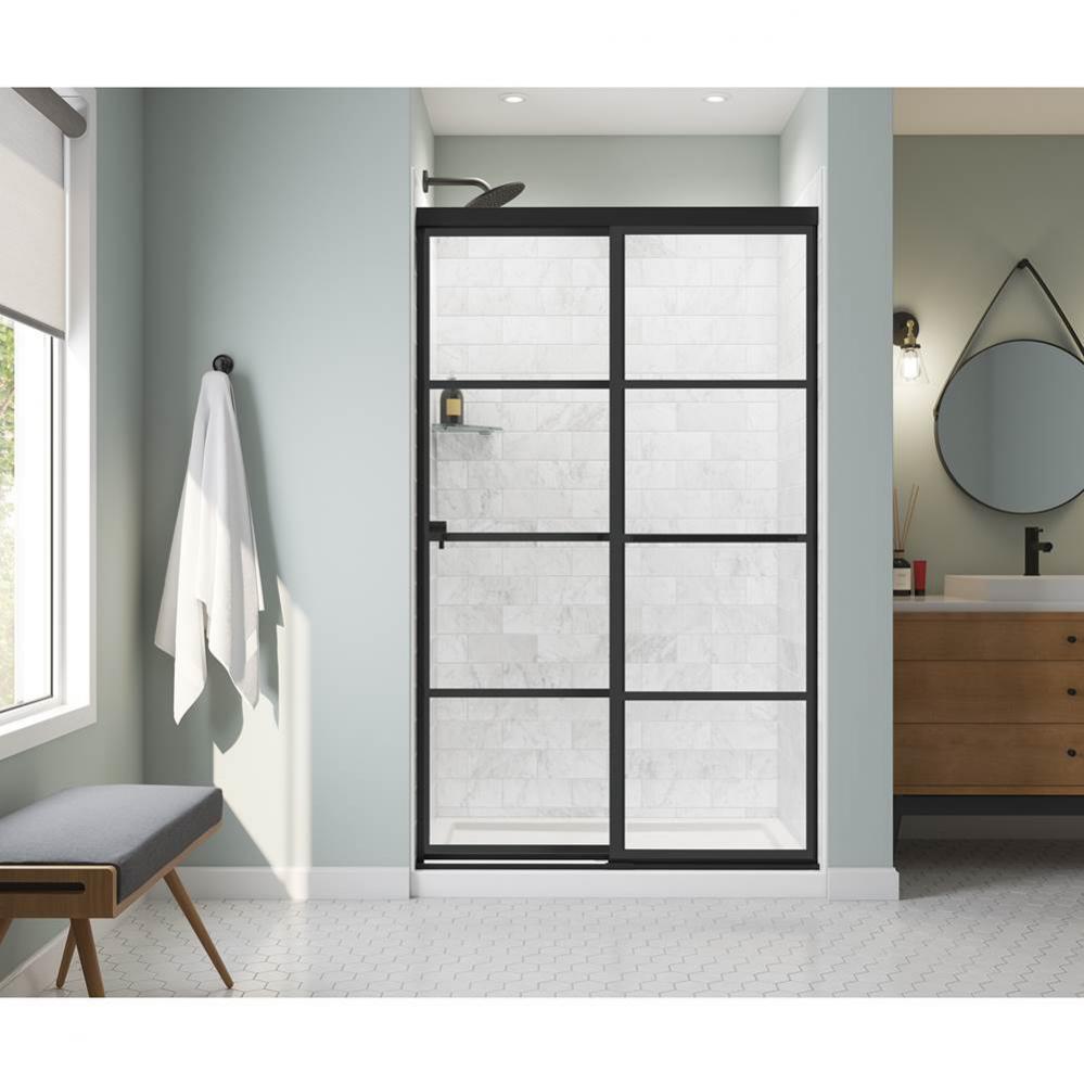 Incognito 76 Shaker 44-47 x 76 in. 8mm Sliding Shower Door for Alcove Installation with Shaker gla