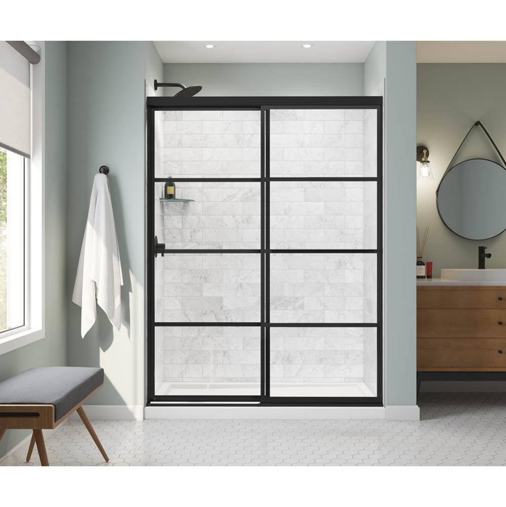 Incognito 76 Shaker 56-59 x 76 in. 8mm Sliding Shower Door for Alcove Installation with Shaker gla