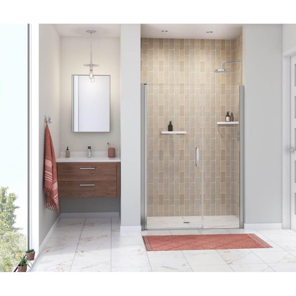 Manhattan 51-53 x 68 in.6 mm Pivot Shower Door for Alcove Installation with Clear glass &amp; Roun