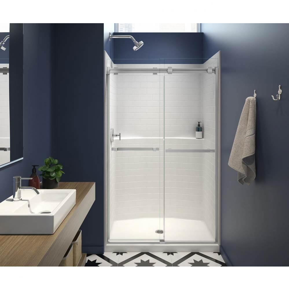 14834STT 48 x 35 AcrylX Alcove Center Drain One-Piece Shower in White