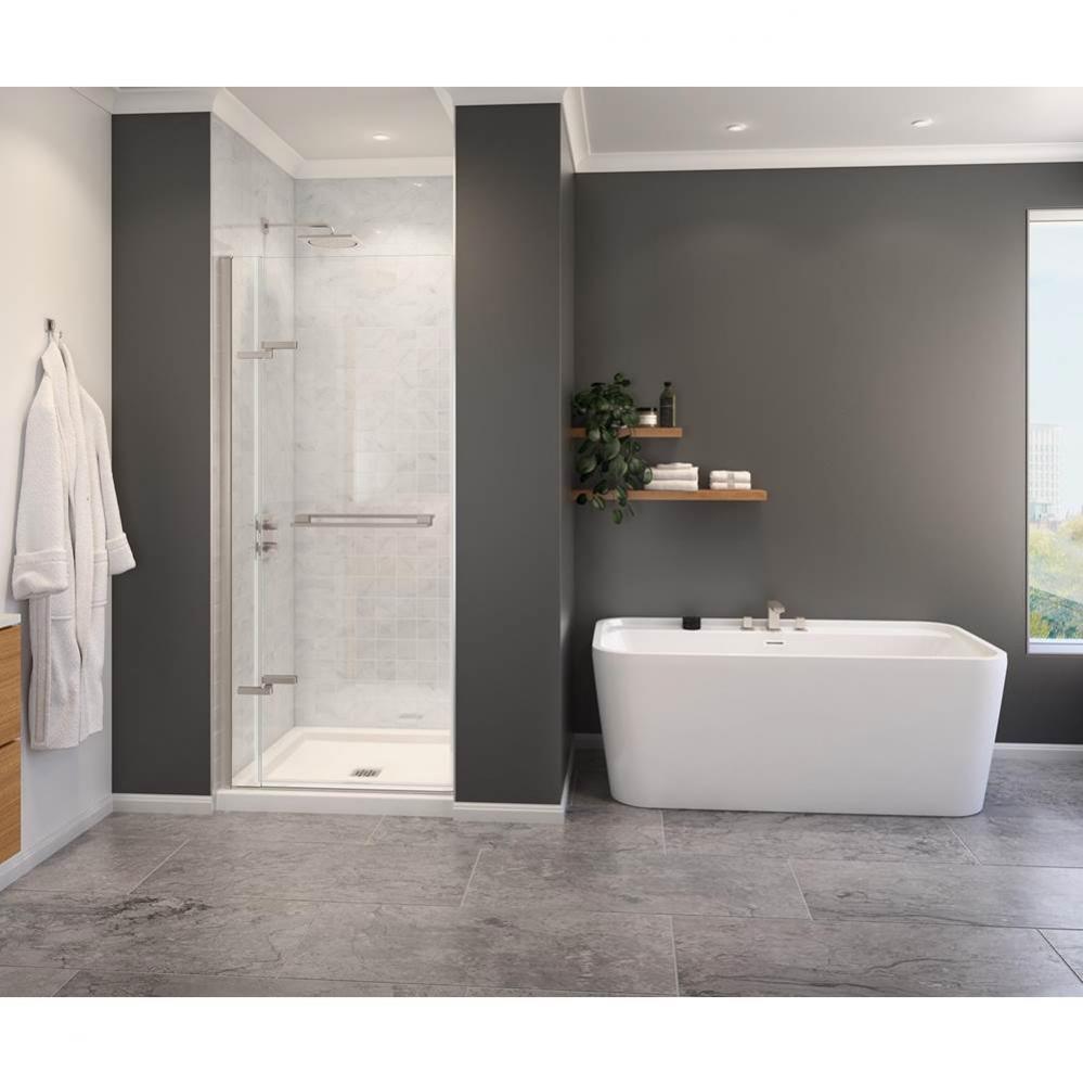 Capella 78 32 1/2-35 1/2 x 78 in. 8 mm Pivot Shower Door for Alcove Installation with GlassShield&