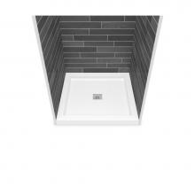 Maax 420000-501-001-100 - B3Square 3636 Acrylic Alcove Shower Base in White with Center Drain