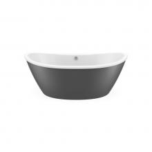 Maax 106193-000-002-126 - Delsia 6636 AcrylX Freestanding Center Drain Bathtub in White with Thundey Grey Skirt