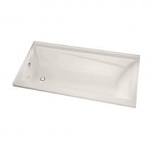 Maax 106171-003-004-102 - Exhibit 6036 IF Acrylic Alcove Right-Hand Drain Whirlpool Bathtub in Biscuit