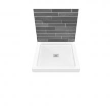 Maax 420000-505-001-100 - B3Square 3636 Acrylic Wall Mounted Shower Base in White with Center Drain