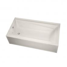 Maax 105511-003-007-001 - Exhibit 6030 IFS AFR Acrylic Alcove Left-Hand Drain Whirlpool Bathtub in Biscuit