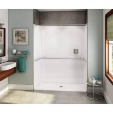 Maax 106073-000-002-114 - OPS-6030-RS - ADA U-Bar AcrylX Alcove Center Drain One-Piece Shower in White